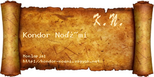 Kondor Noémi névjegykártya